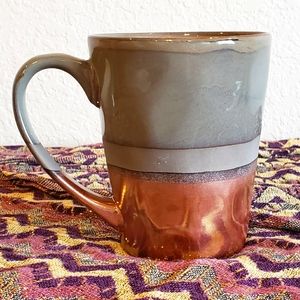 Lifver 16oz Gray and Copper Ceramic Coffee Mug Tea Cup